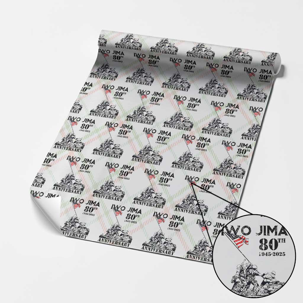 Iwo Jima WWII Veteran Wrapping Paper Roll 80th Anniversary 4th of July US Flag TS02 Christmas Plaid Print Your Wear