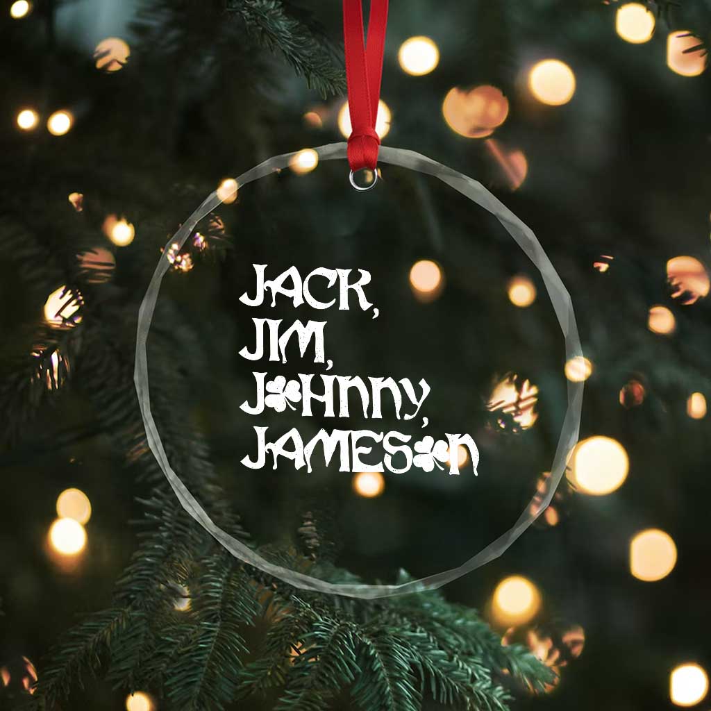 Jack Jim Johnny Jameson St Patricks Day Whiskey Shamrock Crystal Glass Ornament TS11 Print Your Wear