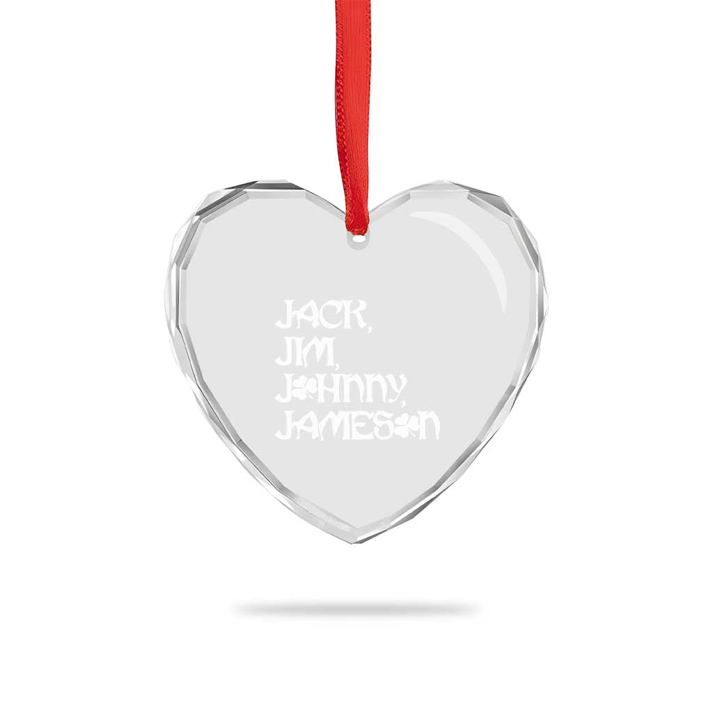 Jack Jim Johnny Jameson St Patricks Day Whiskey Shamrock Heart Crystal Glass Ornament TS11 Print Your Wear