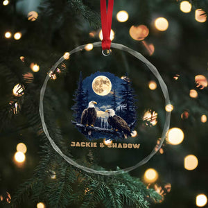 Jackie and Shadow Bald Eagle Couple Crystal Glass Ornament Full Moon Forest Vintage Nature Graphic TS02 Print Your Wear