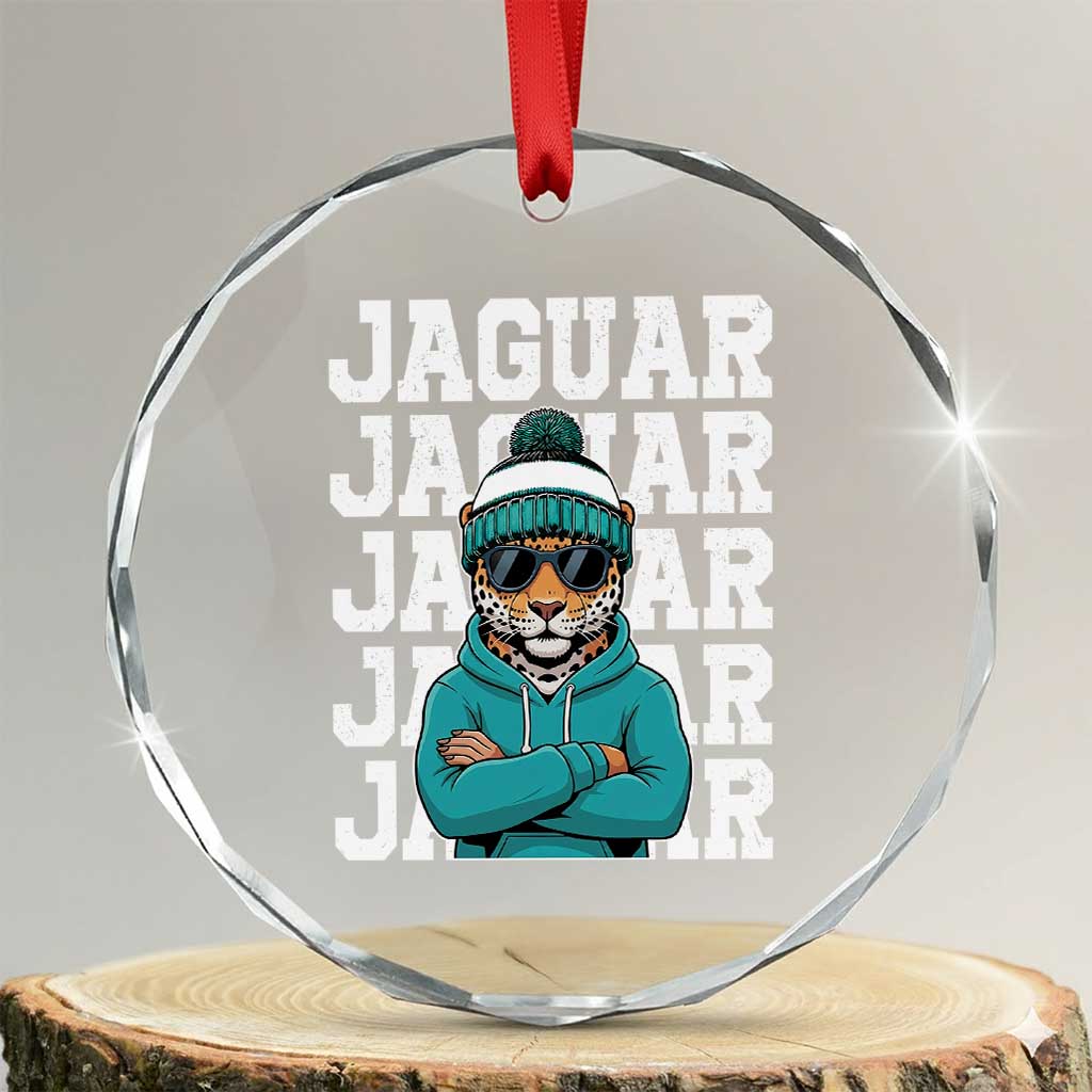 Jaguar Lover Crystal Glass Ornament JJF Football Fan Game Day TS11 Transparent Glass 3'' Circle Print Your Wear
