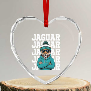 Jaguar Lover Heart Crystal Glass Ornament JJF Football Fan Game Day TS11 Transparent Glass 3'' Heart Print Your Wear