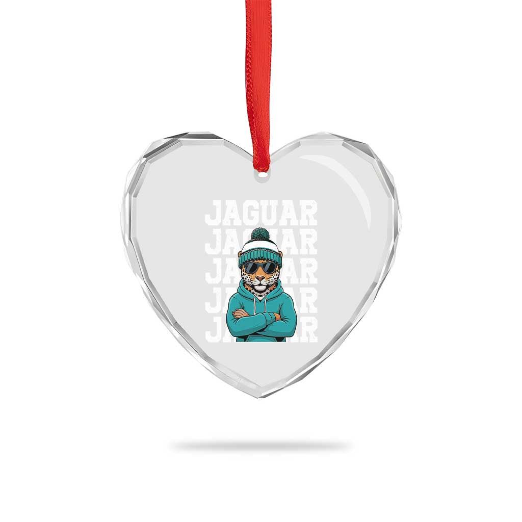 Jaguar Lover Heart Crystal Glass Ornament JJF Football Fan Game Day TS11 Print Your Wear