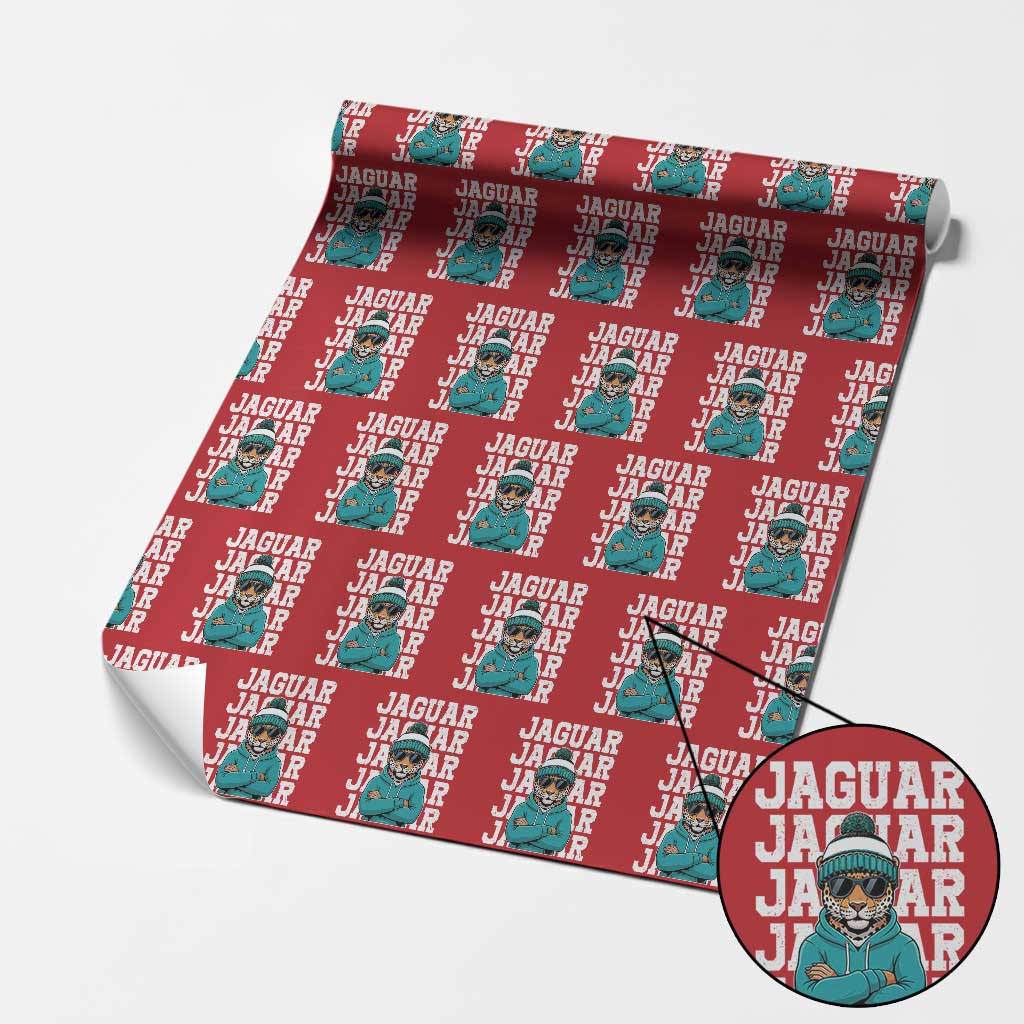 Jaguar Lover Wrapping Paper Roll JJF Football Fan Game Day TS11 Red Print Your Wear