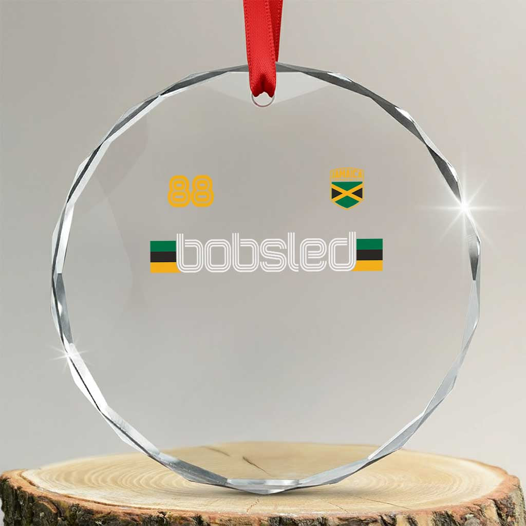 Jamaica Bobsled 1988 Sports Jersey Style Crystal Glass Ornament Retro Winter Games Team Island Jamaican Pride
