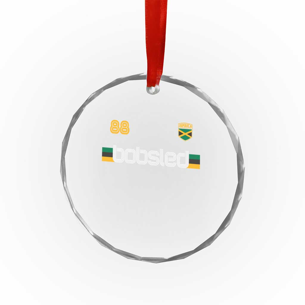 Jamaica Bobsled 1988 Sports Jersey Style Crystal Glass Ornament Retro Winter Games Team Island Jamaican Pride