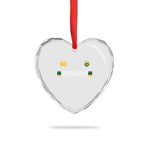 Jamaica Bobsled 1988 Sports Jersey Style Heart Crystal Glass Ornament Retro Winter Games Team Island Jamaican Pride