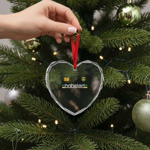 Jamaica Bobsled 1988 Sports Jersey Style Heart Crystal Glass Ornament Retro Winter Games Team Island Jamaican Pride