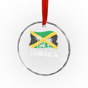 Jamaica Crystal Glass Ornament Retro Vintage Jamaican Pride Flag Lion Of Judah TS10 Print Your Wear