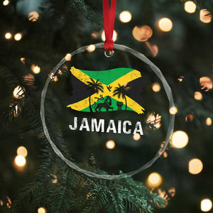 Jamaica Crystal Glass Ornament Retro Vintage Jamaican Pride Flag Lion Of Judah TS10 Print Your Wear