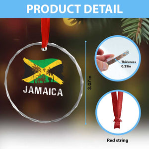 Jamaica Crystal Glass Ornament Retro Vintage Jamaican Pride Flag Lion Of Judah TS10 Print Your Wear
