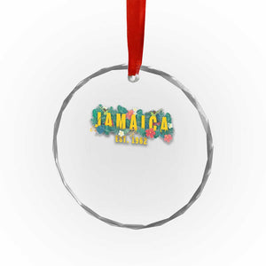 Jamaica Est 1962 Tropical Independence Crystal Glass Ornament Doctor Bird and Hibiscus Botanical Travel Souvenir TS02 Print Your Wear