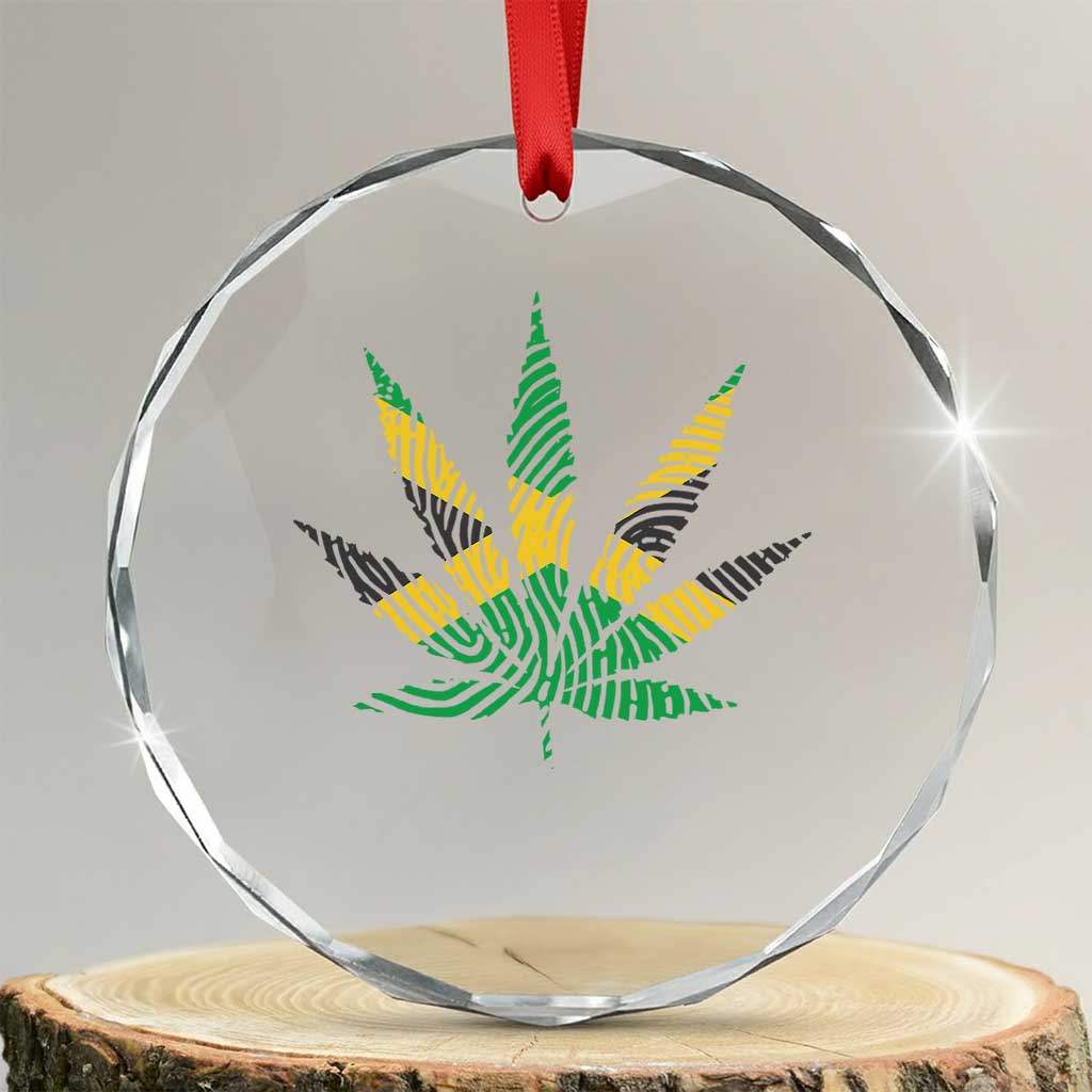 Jamaica Flag Cannabis Crystal Glass Ornament Funny Stoner Weed Lovers Marijuana 420 TS10 Transparent Glass 3'' Circle Print Your Wear