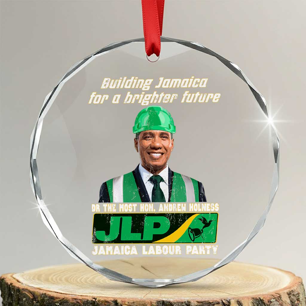 Jamaica Labour Party Crystal Glass Ornament Andrew Holness JLP Supporter Gifts TS10 Transparent Glass 3'' Circle Print Your Wear