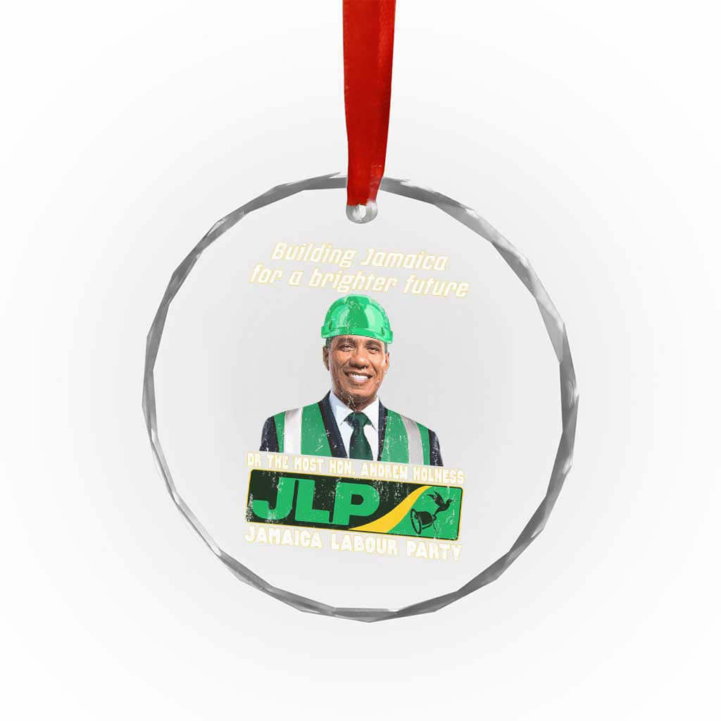 Jamaica Labour Party Crystal Glass Ornament Andrew Holness JLP Supporter Gifts TS10 Transparent Glass 3'' Circle Print Your Wear