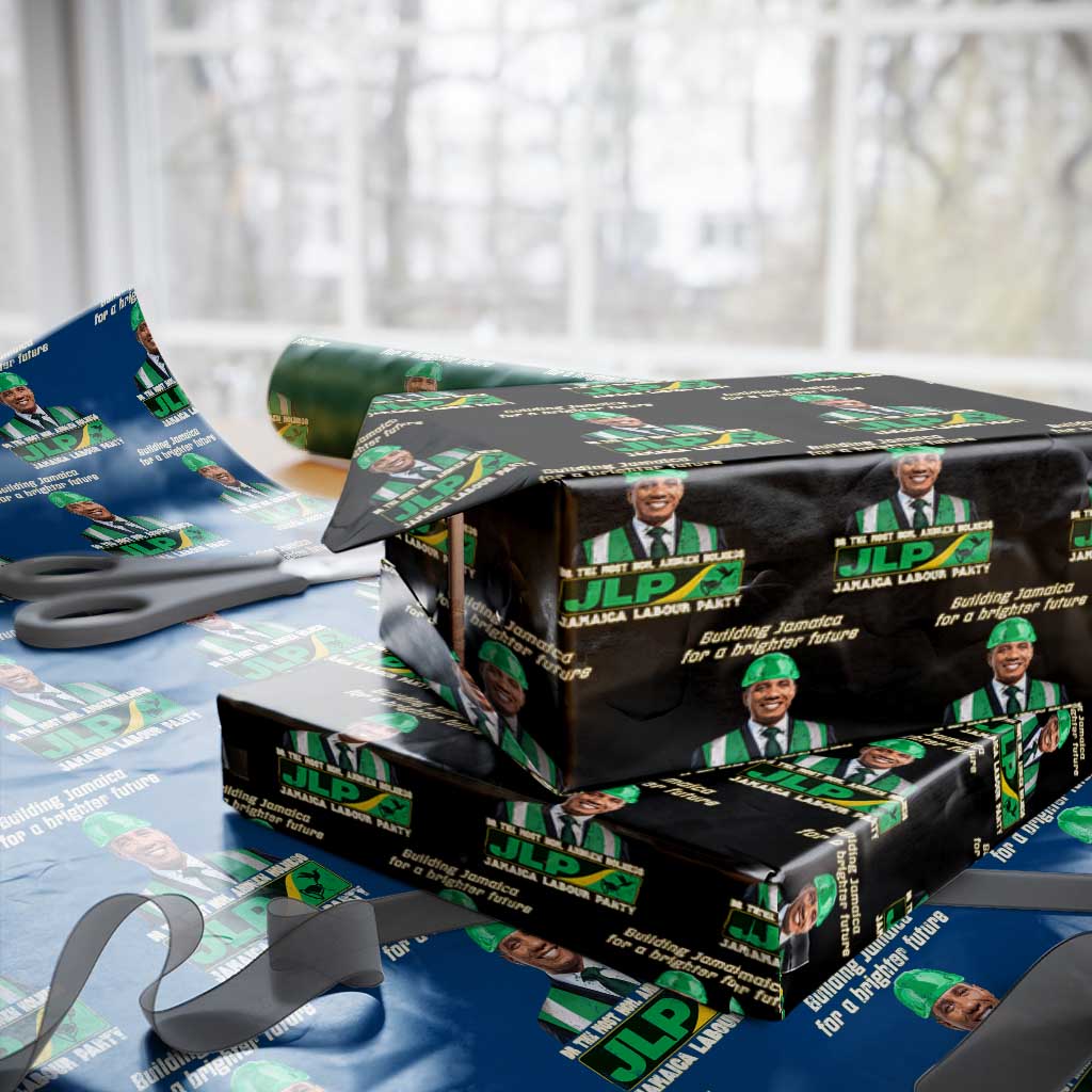 Jamaica Labour Party Wrapping Paper Roll Andrew Holness JLP Supporter Gifts TS10 Black Print Your Wear