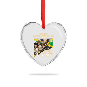 Jamaica People's National Party PNP Supporter Heart Crystal Glass Ornament Patriotic Political Leaders Tribute Jamaican Flag TS02 Print Your Wear