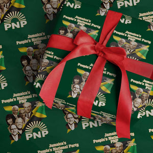 Jamaica People's National Party PNP Supporter Wrapping Paper Roll Patriotic Political Leaders Tribute Jamaican Flag TS02 Green Print Your Wear