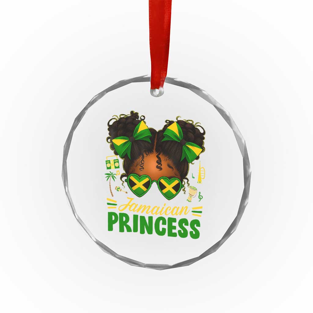 Jamaica Princess Crystal Glass Ornament Proud Jamaican Afro Black Girls Jamaica Flag Pride TS10 Print Your Wear