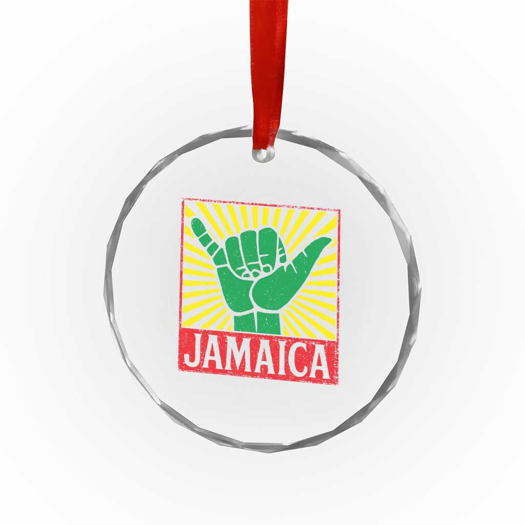 Jamaica Rasta Shaka Sign Crystal Glass Ornament Retro Reggae Vibes TS10 Print Your Wear