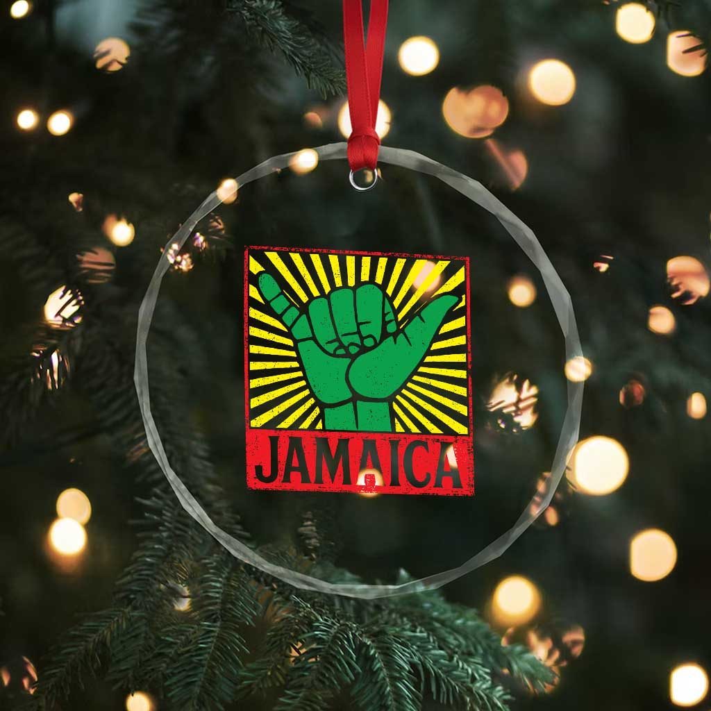 Jamaica Rasta Shaka Sign Crystal Glass Ornament Retro Reggae Vibes TS10 Print Your Wear