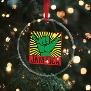Jamaica Rasta Shaka Sign Crystal Glass Ornament Retro Reggae Vibes TS10 Print Your Wear