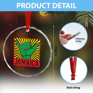 Jamaica Rasta Shaka Sign Crystal Glass Ornament Retro Reggae Vibes TS10 Print Your Wear