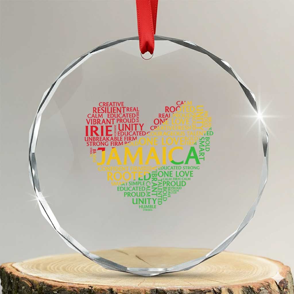 Jamaica Reggae Crystal Glass Ornament One Love Rasta Culture TS10 Transparent Glass 3'' Circle Print Your Wear