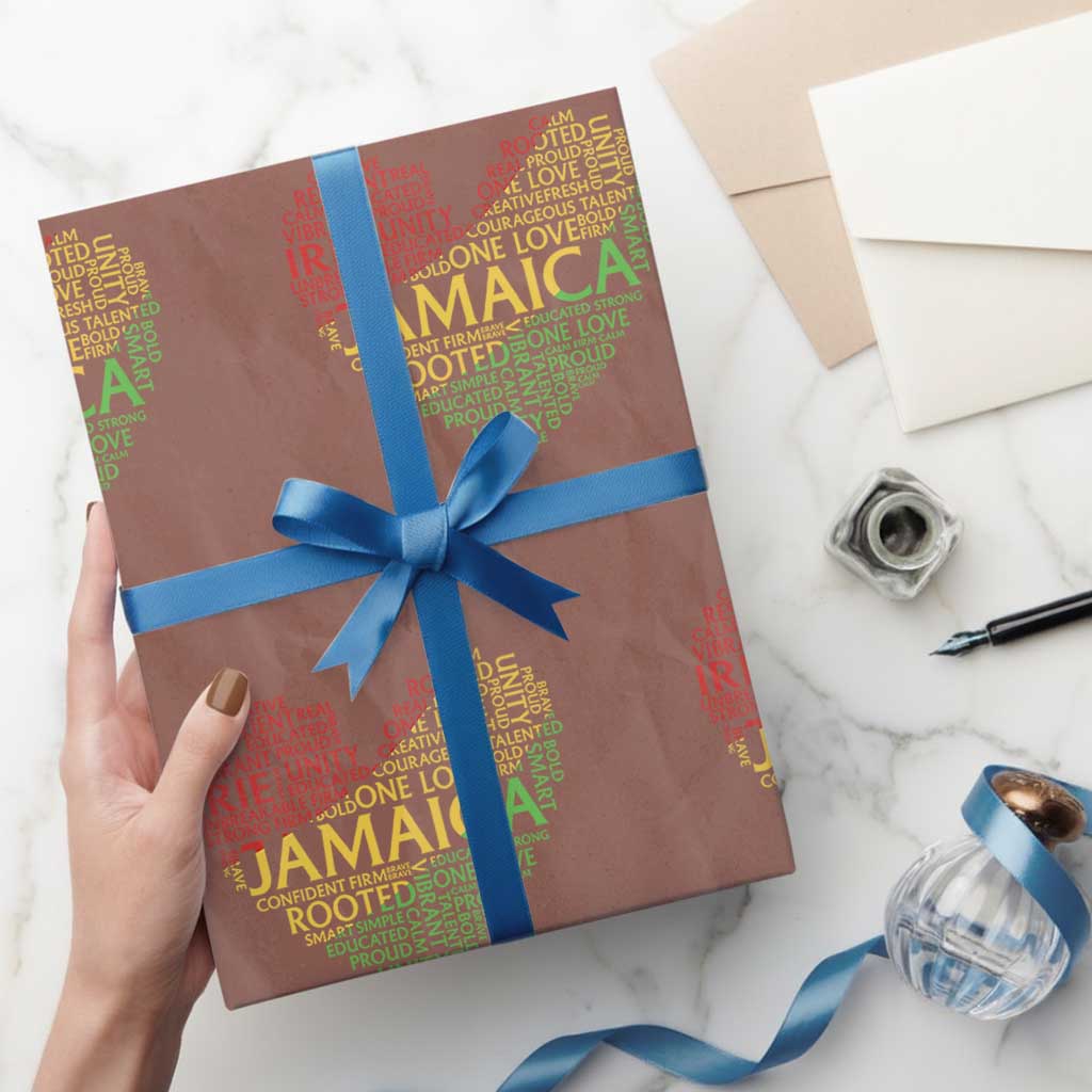 Jamaica Reggae Wrapping Paper Roll One Love Rasta Culture TS10 Mocha Print Your Wear