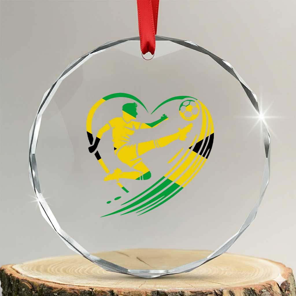 Jamaica Soccer Crystal Glass Ornament Jamaican Flag Reggae Football Caribbean Pride TS10 Transparent Glass 3'' Circle Print Your Wear
