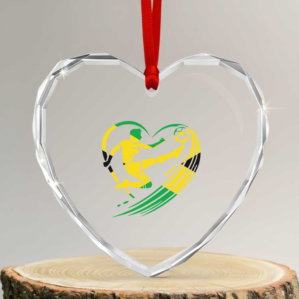 Jamaica Soccer Heart Crystal Glass Ornament Jamaican Flag Reggae Football Caribbean Pride TS10 Transparent Glass 3'' Heart Print Your Wear