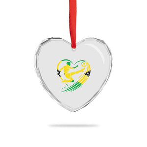Jamaica Soccer Heart Crystal Glass Ornament Jamaican Flag Reggae Football Caribbean Pride TS10 Print Your Wear