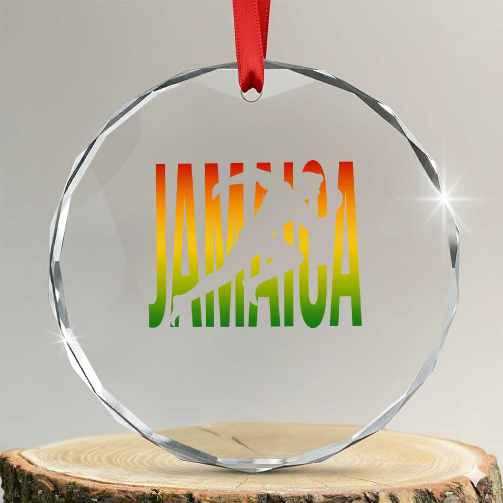 Jamaica Track And Field Crystal Glass Ornament Retro Vintage Sport Jamaican Flag TS10 Transparent Glass 3'' Circle Print Your Wear