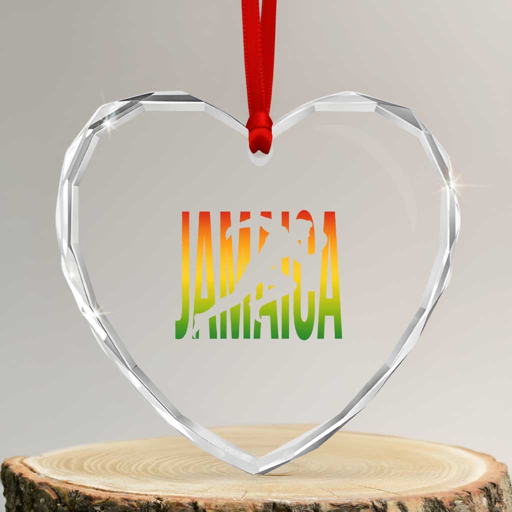 Jamaica Track And Field Heart Crystal Glass Ornament Retro Vintage Sport Jamaican Flag TS10 Transparent Glass 3'' Heart Print Your Wear