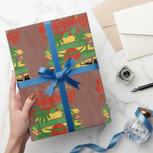 Jamaica Vacation Wrapping Paper Roll Straight Trippin Jamaica Family Girls Trip TS10 Mocha Print Your Wear