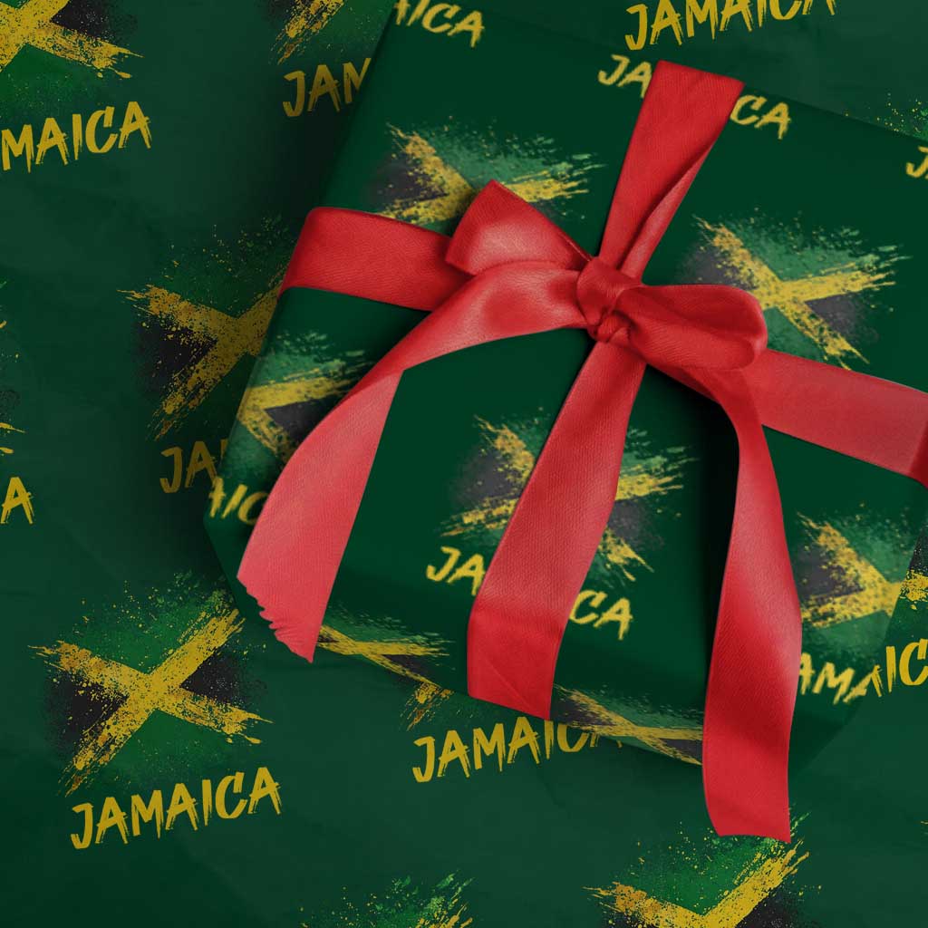 Jamaica Wrapping Paper Roll Retro Vintage Watercolors Sport Jamaican Flag TS10 Green Print Your Wear