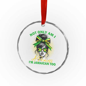 Jamaican Girl Crystal Glass Ornament Messy Bun Not Only Am I A Princess Im Jamaican Too TS10 Print Your Wear