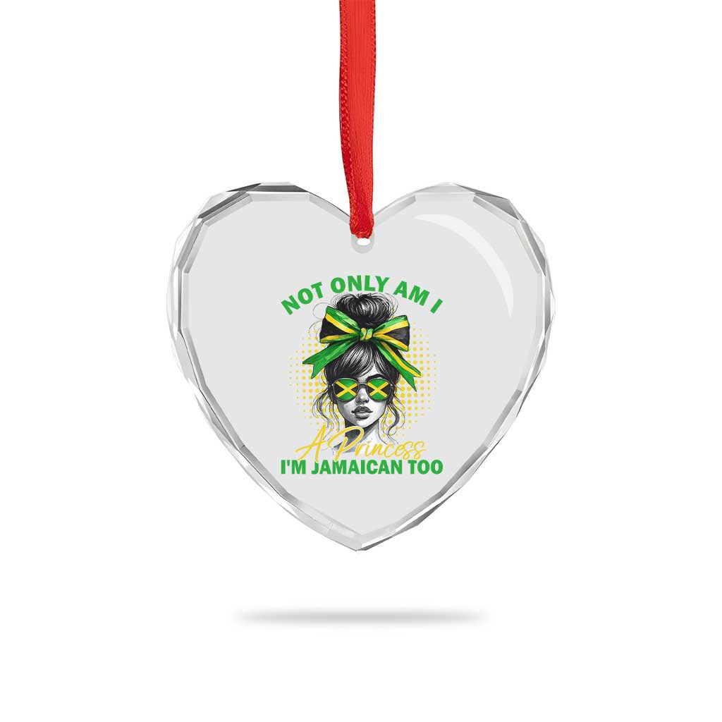 Jamaican Girl Heart Crystal Glass Ornament Messy Bun Not Only Am I A Princess Im Jamaican Too TS10 Print Your Wear