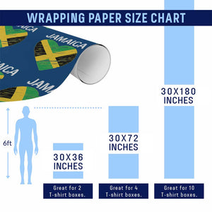 Jamaican Heart Flag Wrapping Paper Roll Patriotic Jamaica Girls Proud Jamaican Roots TS10 Print Your Wear