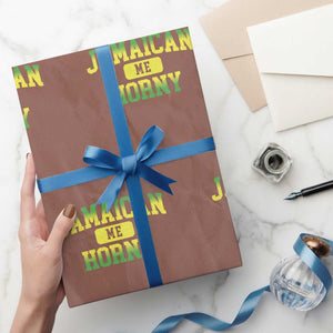 Jamaican Me Horny Wrapping Paper Roll Funny Caribbean Party TS10 Mocha Print Your Wear