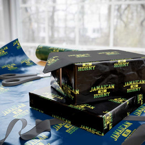 Jamaican Me Horny Wrapping Paper Roll Funny Caribbean Party TS10 Black Print Your Wear