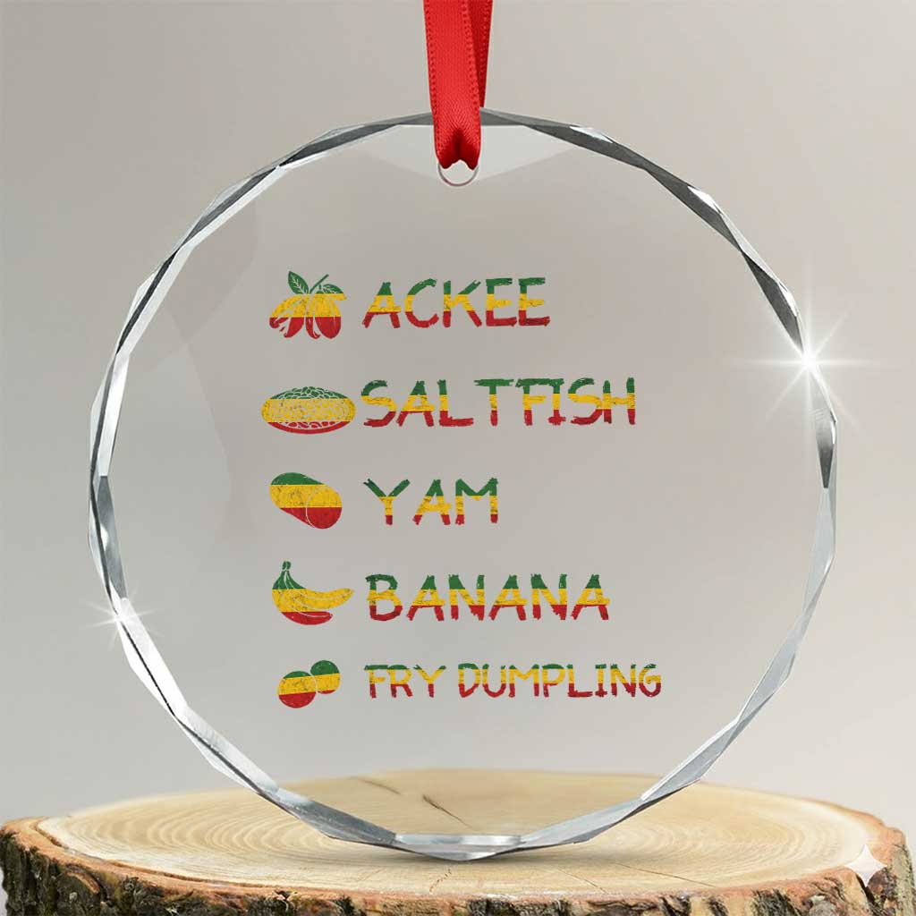 Jamaican National Dish Crystal Glass Ornament Ackee Saltfish Yardie Jamaican Culture Pride Apparel TS10 Transparent Glass 3'' Circle Print Your Wear