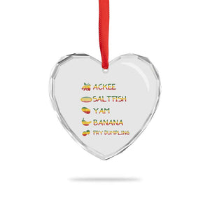 Jamaican National Dish Heart Crystal Glass Ornament Ackee Saltfish Yardie Jamaican Culture Pride Apparel TS10 Print Your Wear