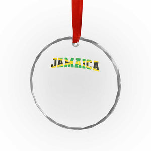 Jamaican Pride Crystal Glass Ornament Retro Jamaica Flag Distressed Varsity Lettering Style TS10 Print Your Wear