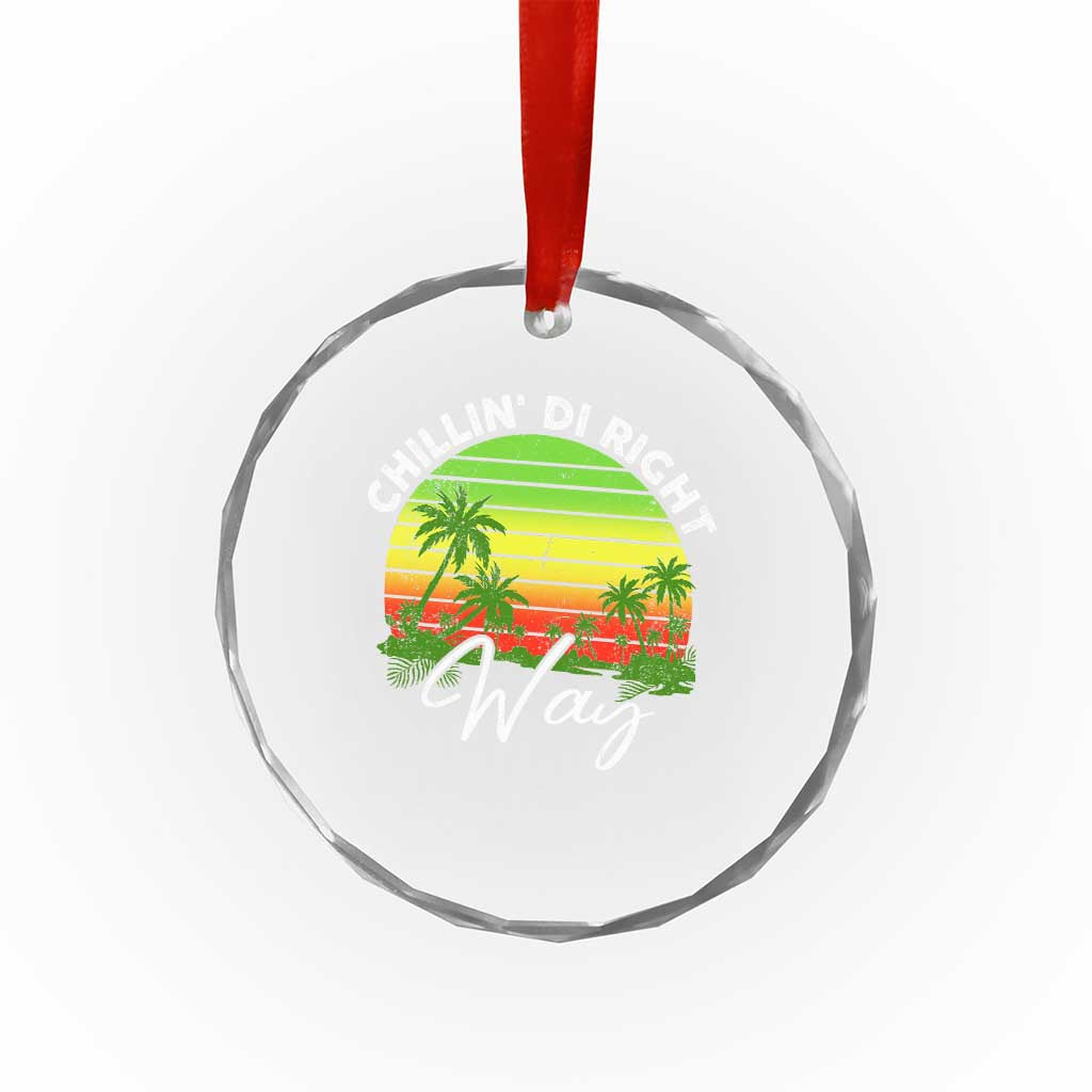 Jamaican Reggae Vibes Crystal Glass Ornament Retro Rasta Sunset Chill Chillin Di Right Way TS10 Print Your Wear