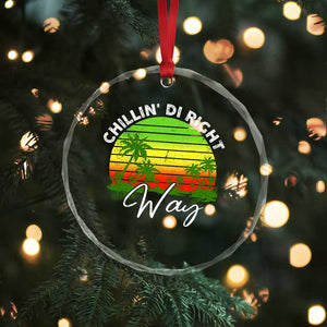 Jamaican Reggae Vibes Crystal Glass Ornament Retro Rasta Sunset Chill Chillin Di Right Way TS10 Print Your Wear