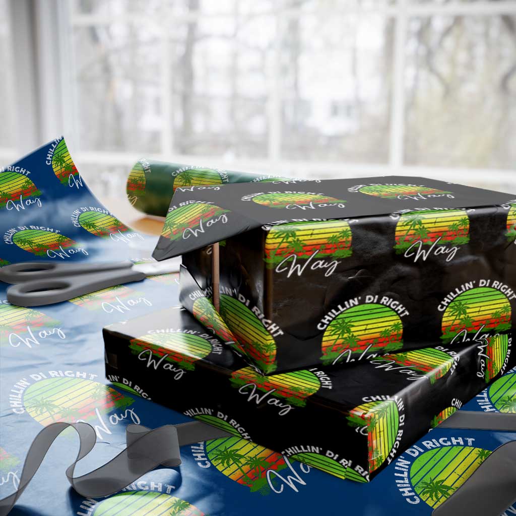 Jamaican Reggae Vibes Wrapping Paper Roll Retro Rasta Sunset Chill Chillin Di Right Way TS10 Black Print Your Wear