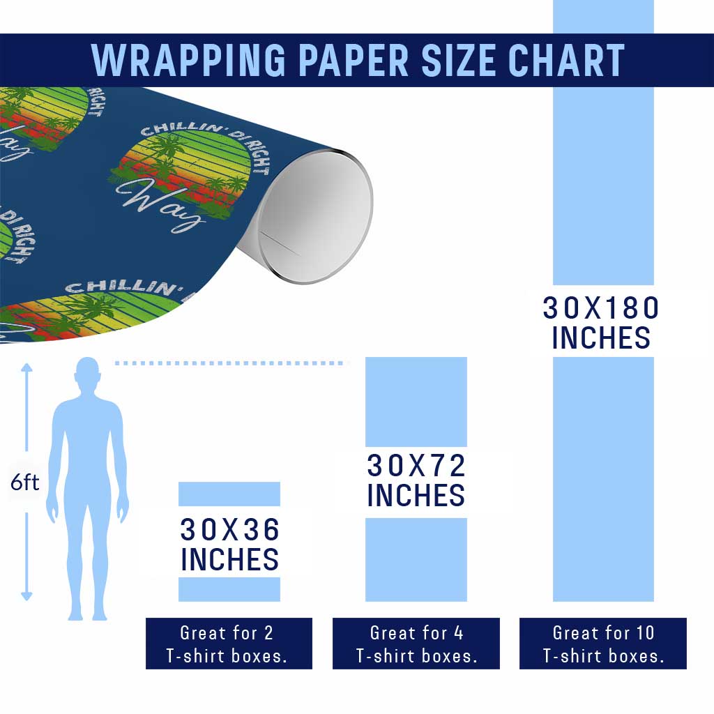 Jamaican Reggae Vibes Wrapping Paper Roll Retro Rasta Sunset Chill Chillin Di Right Way TS10 Print Your Wear