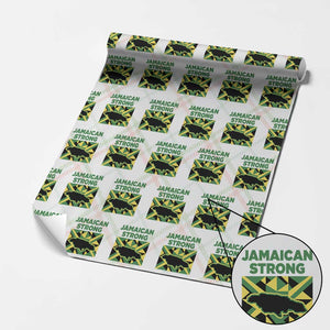 Jamaican Strong Resilience Geometric Flag Wrapping Paper Roll Abstract Island Map and Heritage TS02 Christmas Plaid Print Your Wear