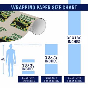 Jamaican Strong Resilience Geometric Flag Wrapping Paper Roll Abstract Island Map and Heritage TS02 Print Your Wear